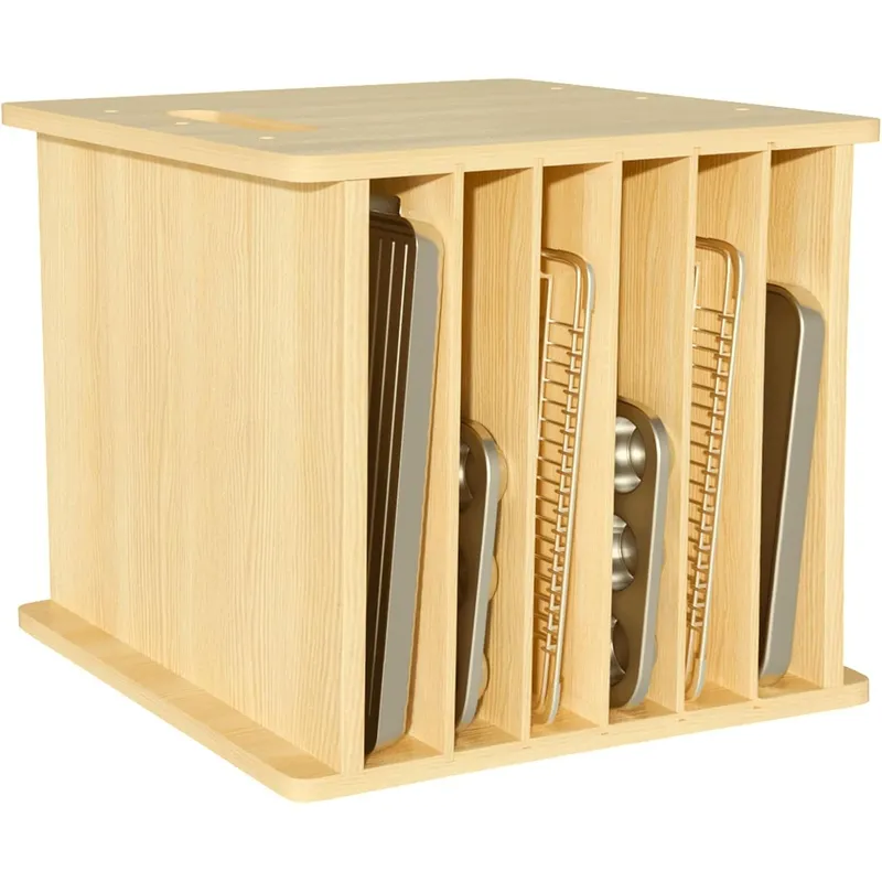 Kitchen Cabinet Baking Sheet Organizer - Divisórias de bandeja de madeira de