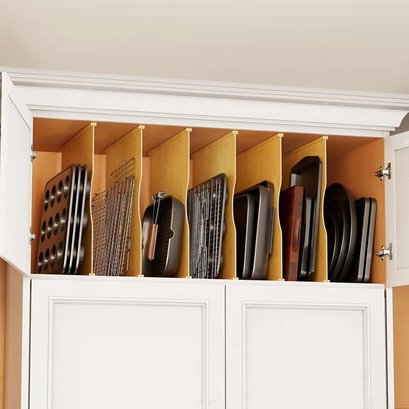Kitchen Cabinet Baking Sheet Organizer - Conjunto de 6 Divisórias para Bandejas