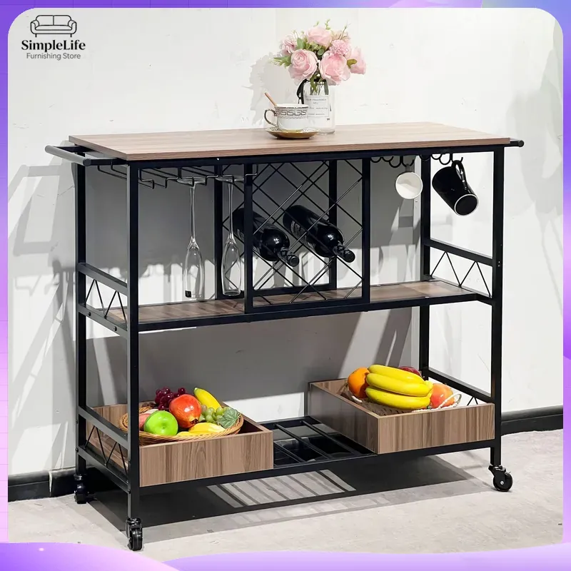 Kitchen Baking Cart - Carrinho de Cozinha Multifuncional com Prateleiras
