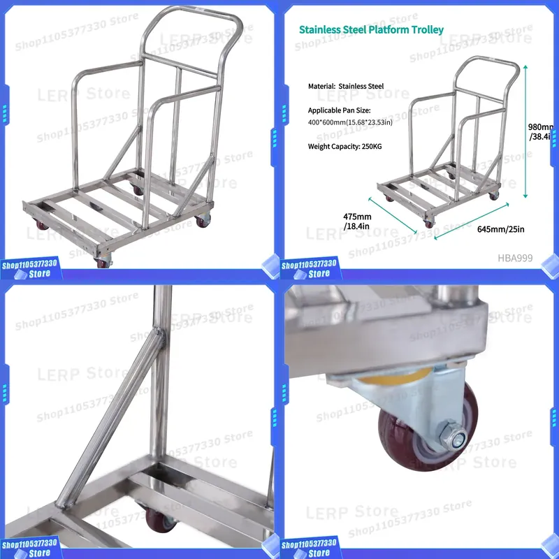Kitchen Baking Trolley - Carrinho de Cozinha em Aço Inoxidável