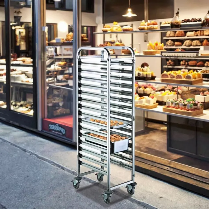 Kitchen Baking Cart - Carrinho de Aço Inoxidável Reforçado com