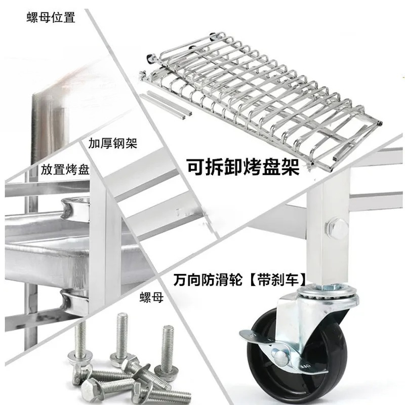 Carrinho de Aço Inoxidável com - Kitchen Baking Cart avaliação e preço
