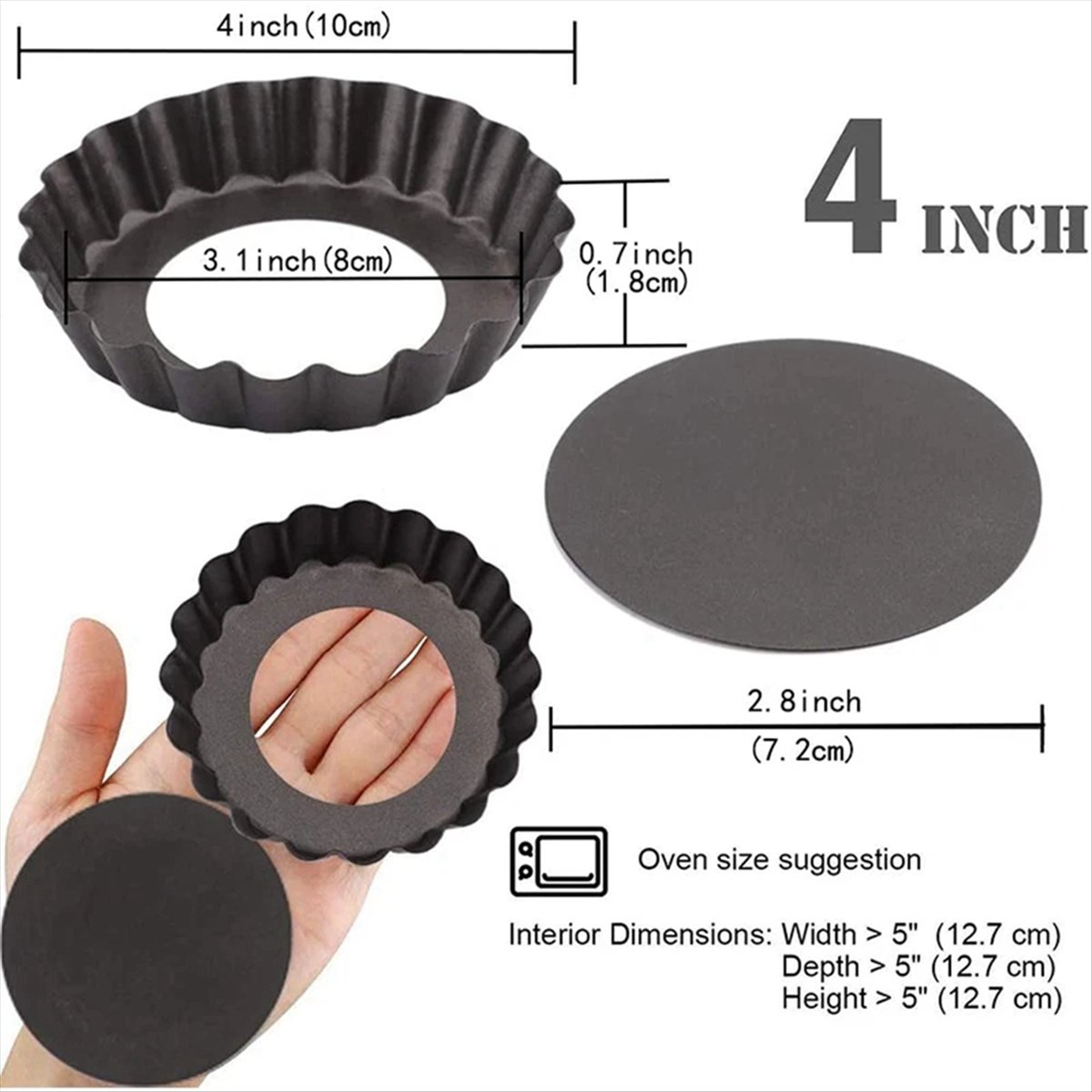 【AD121】 4 Peças Formas Antiade - Tart Pan Loose avaliação e preço