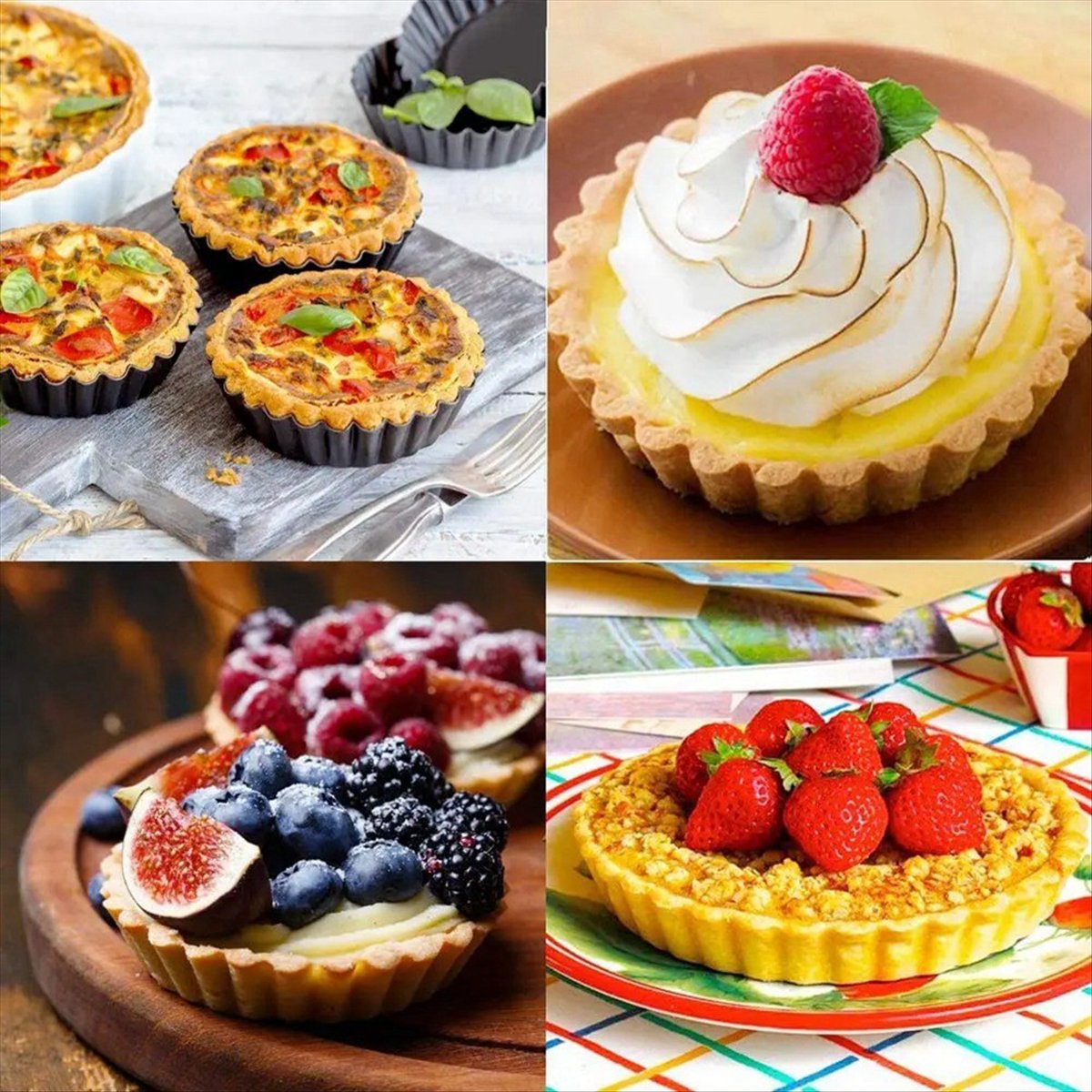 【AD121】 4 Peças Formas Antiade - Tart Pan Loose avaliação e preço