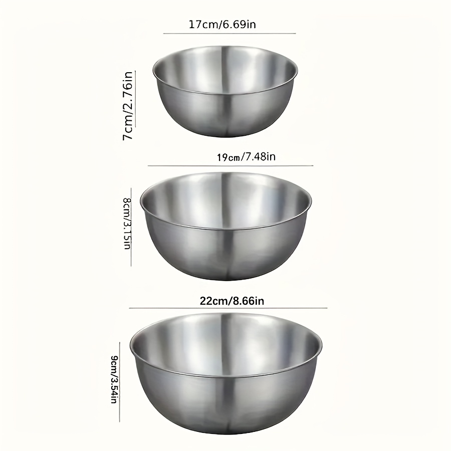 Conjunto de 3 Tigelas de Aço I - Kitchen Baking Bowls avaliação e preço