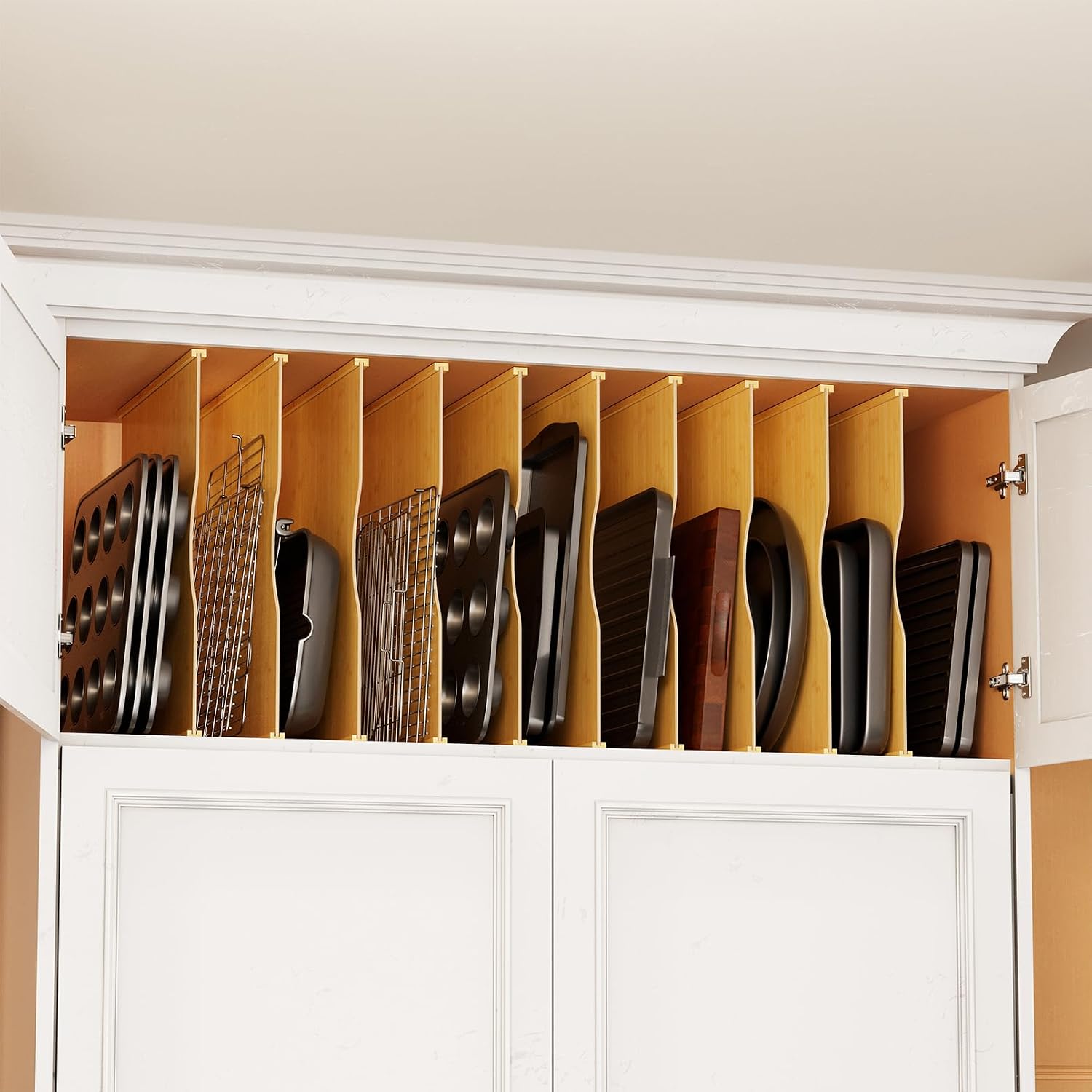 Pacote com 10 Divisores de Bam - Kitchen Cabinet Baking Sheet Organizer avaliação e preço