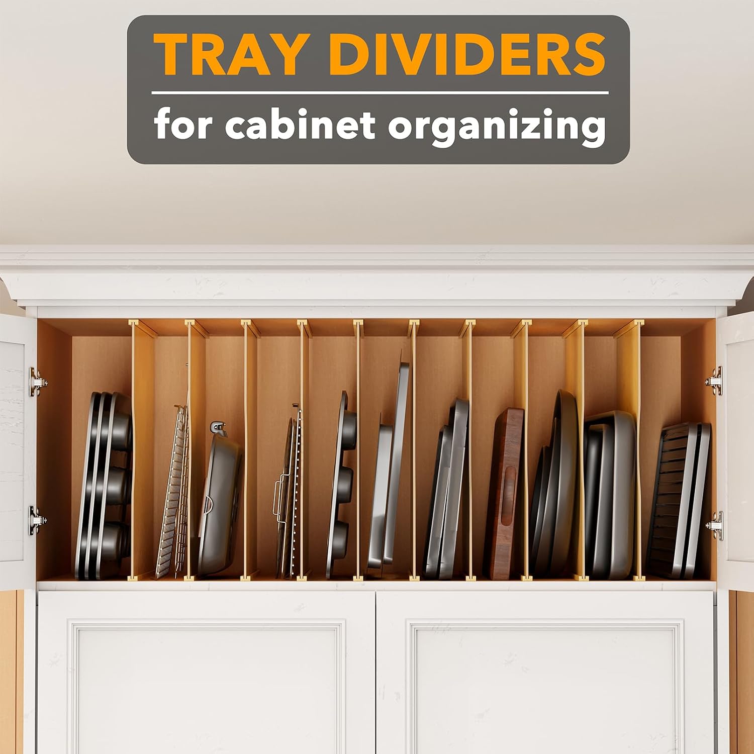 Pacote com 10 Divisores de Bam - Kitchen Cabinet Baking Sheet Organizer avaliação e preço
